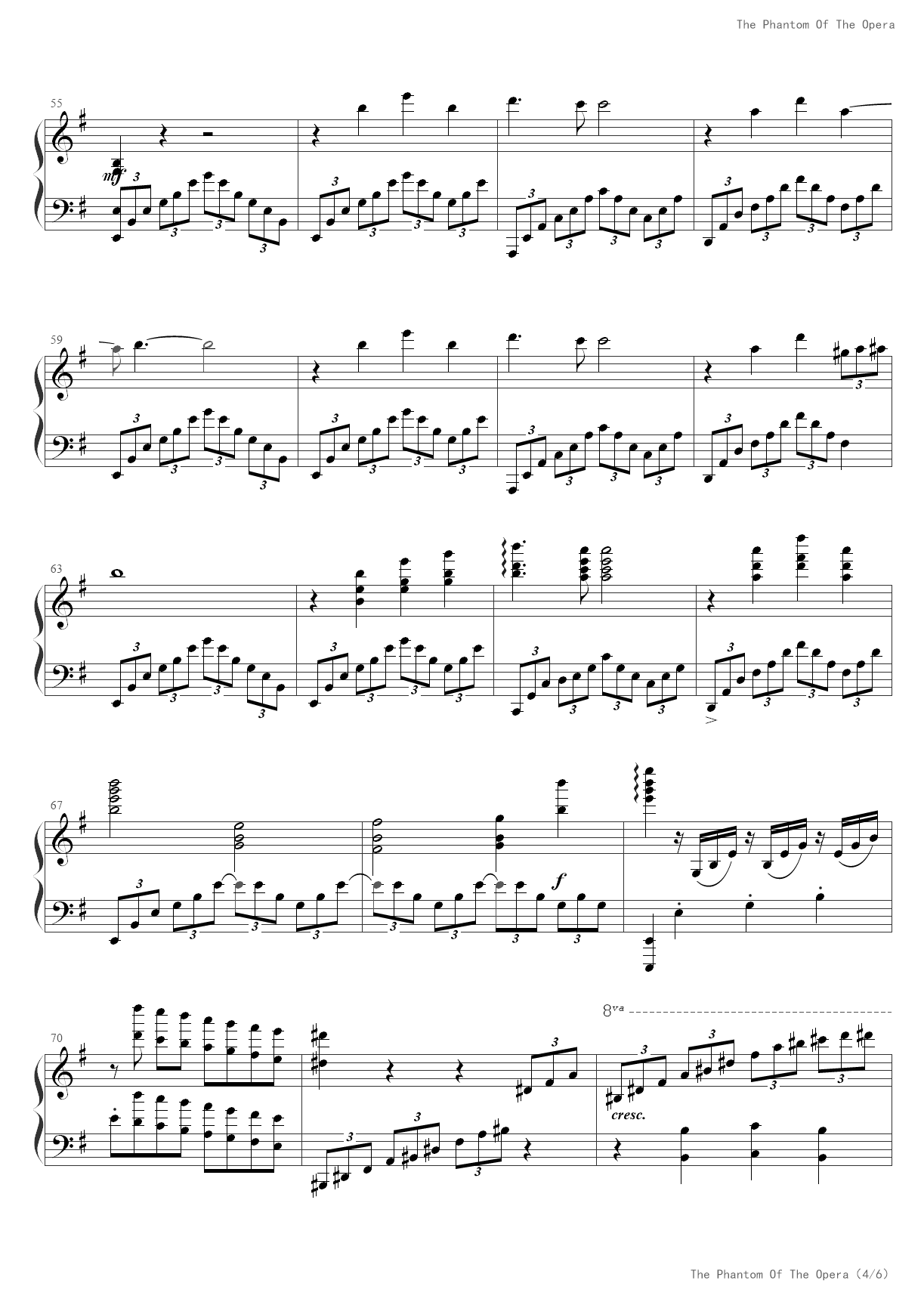 歌剧魅影钢琴谱4